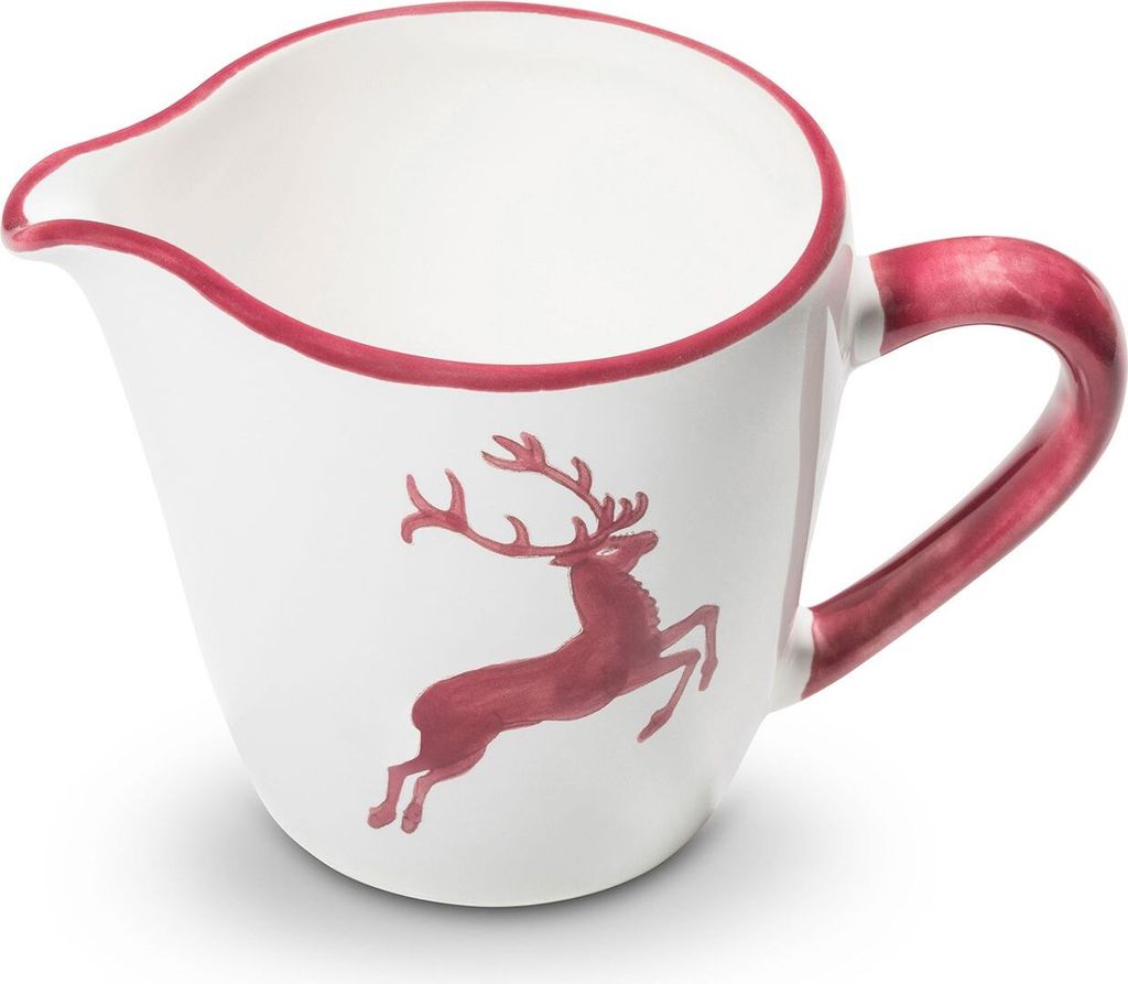 Gmundner Keramik Bordeauxrot Hirsch Milchgießer Gourmet 0,2 Liter