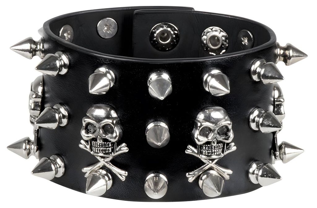Bracciale punk borchiato accessorio per costume da Immagine del prodotto 