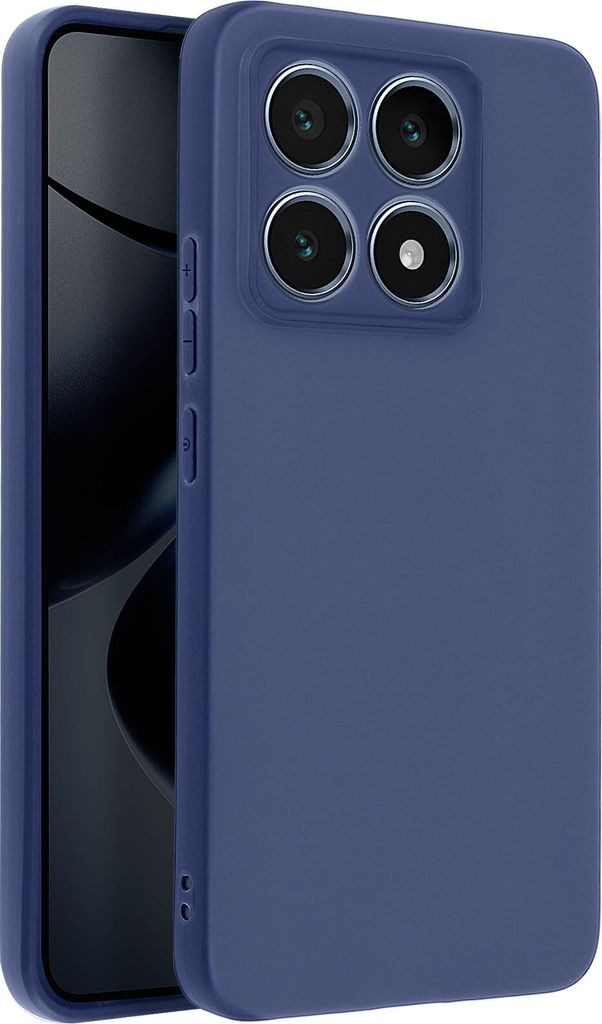Avizar, Soft Touch Hülle Silikon Xiaomi 14T, matte Rückseite, Nachtblau