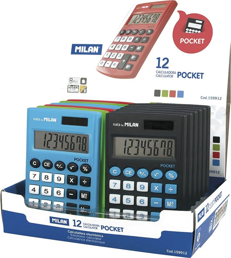 Calculatrice de poche compacte Milan Argent 8 chiffres : Lisibilité Totale