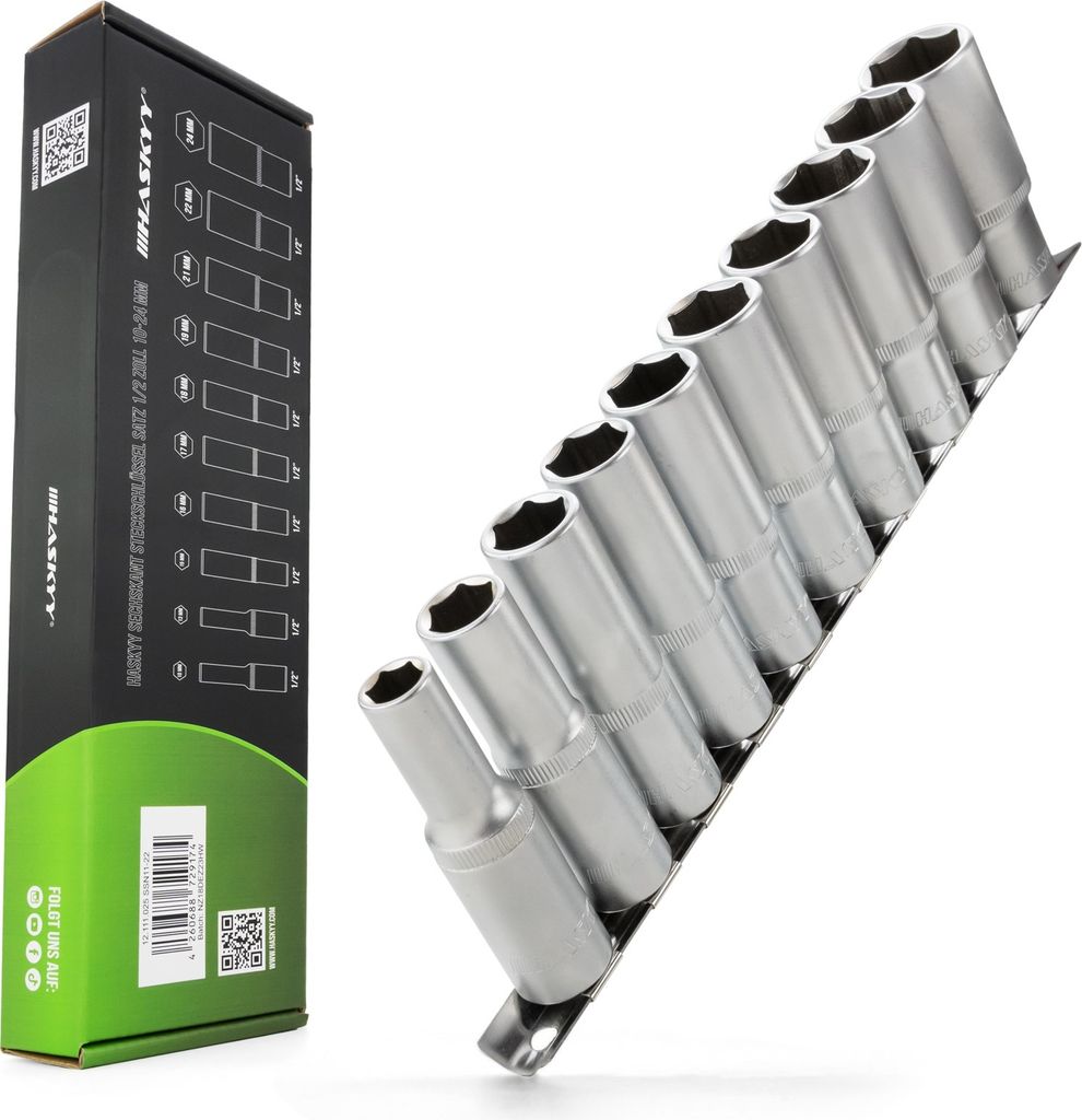 HASKYY Tiefbettnüsse Stecknüsse Satz 1/2" 10-24 mm Produktbild 