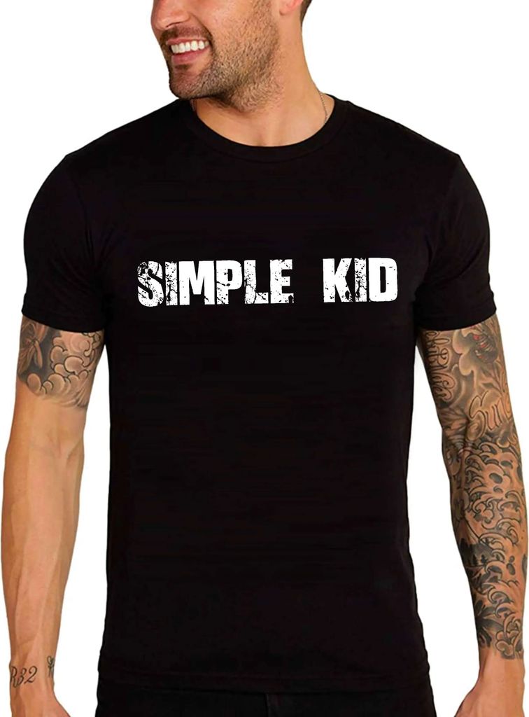 Herren Grafik T-Shirt Einfaches Kind – Simple Kid – Öko-Verantwortlich Vintage Jahrgang Kurzarm Lustige Druck Geburtstag Geschenk Mann