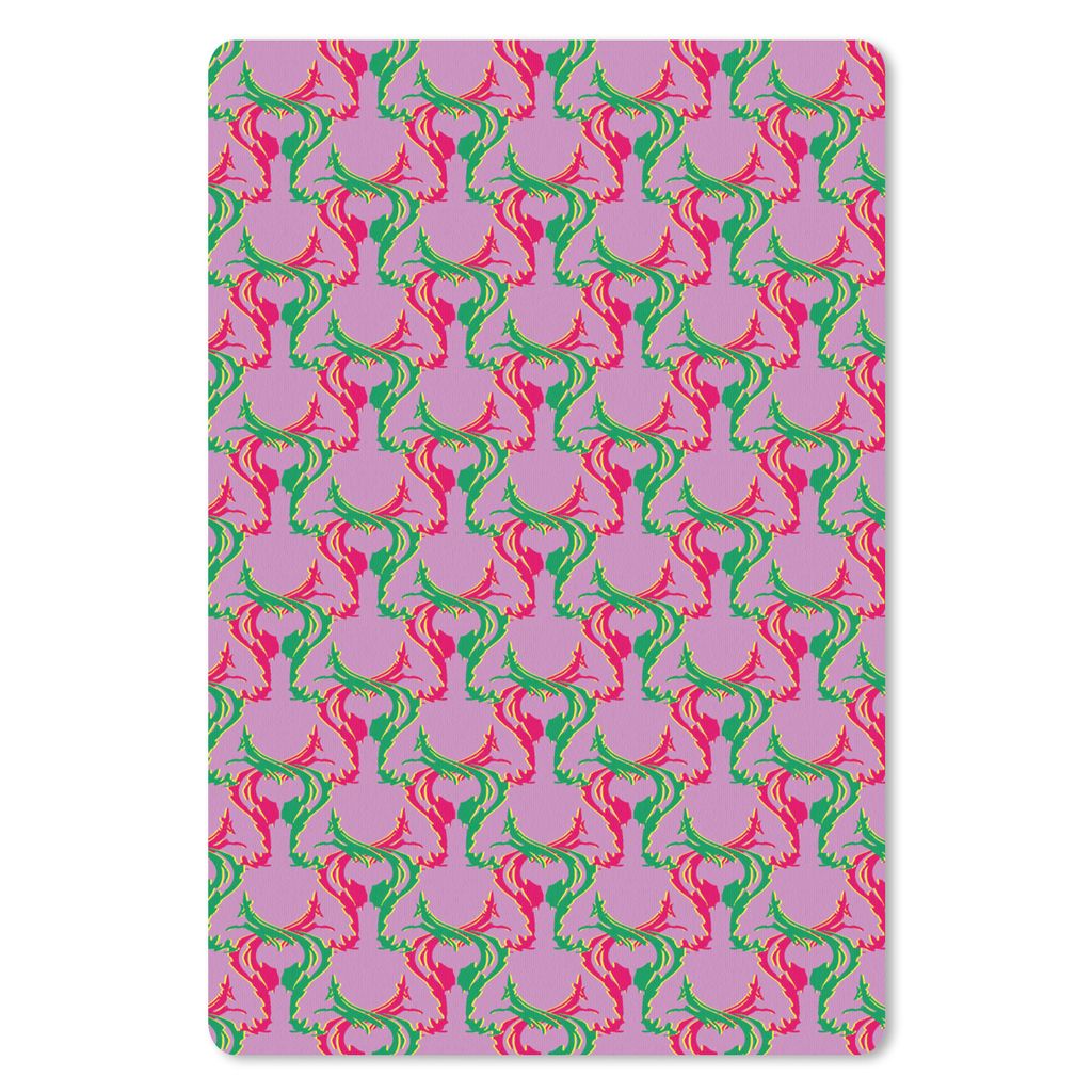 MuchoWow Mauspad Mousepad Hirsche - Muster - Lila 18x27 cm - Mousepads - Maus Mat - Pad - Mausunterlage