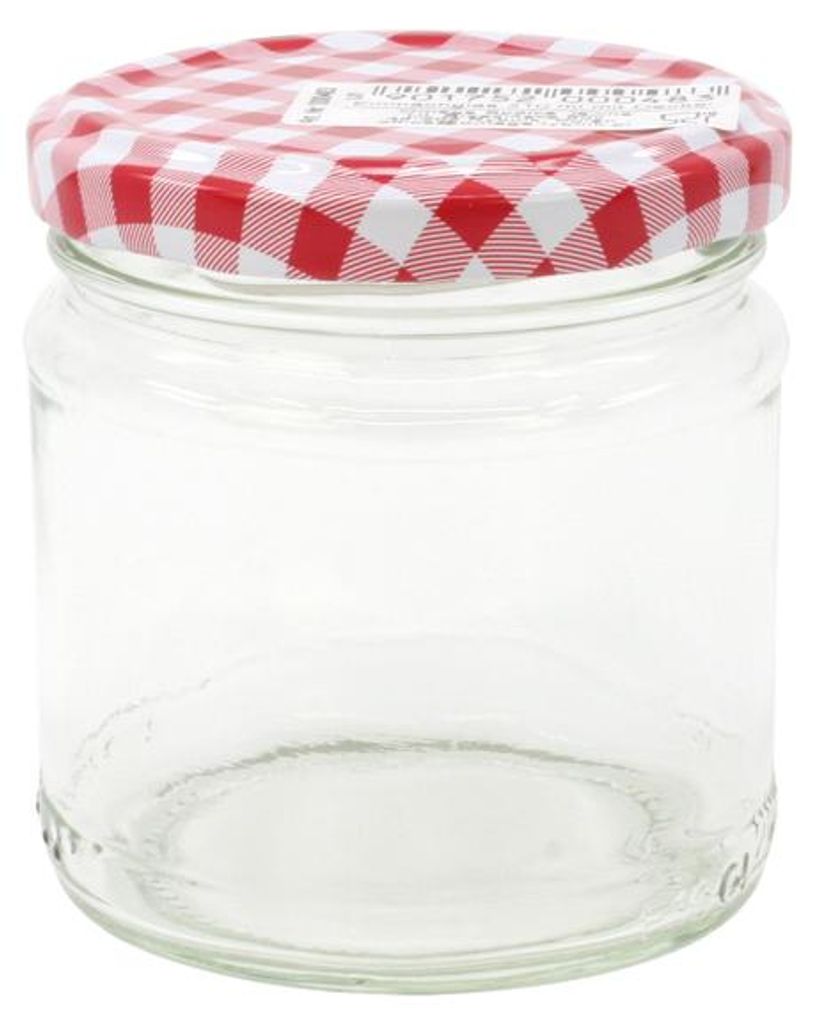 Einmachglas/Sturzglas mit kariertem Deckel 210ml