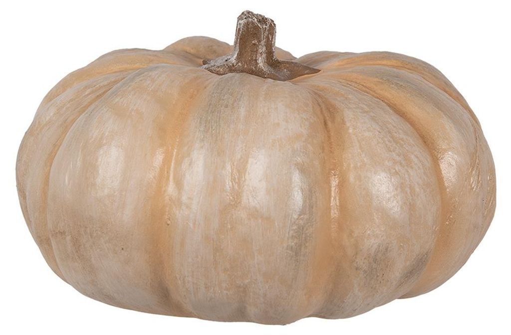 Clayre & Eef Dekoration Kürbis Ø 22x13 cm Beige Polyresin Produktbild 