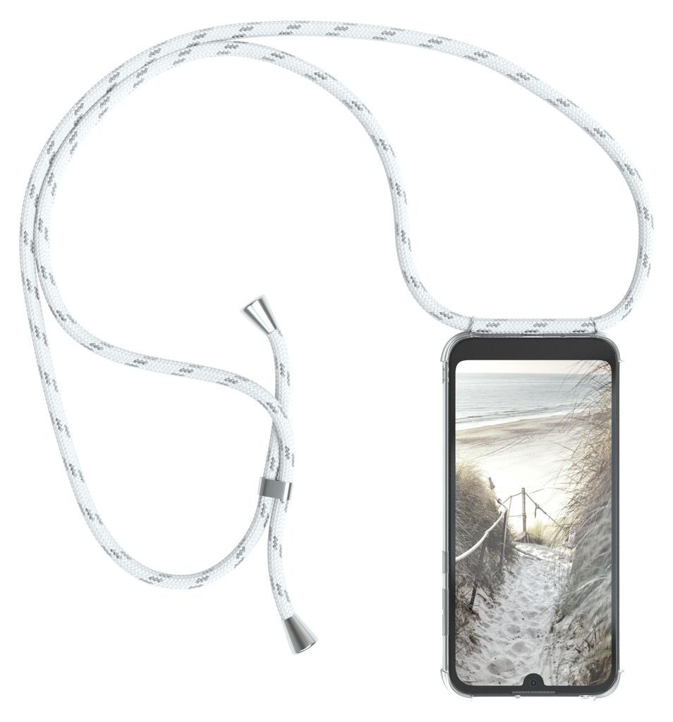 EAZY CASE Handykette mit Hülle für Huawei Y5 (2019) / Honor 8s Backcover Handykette, zum Umhängen in Weiß