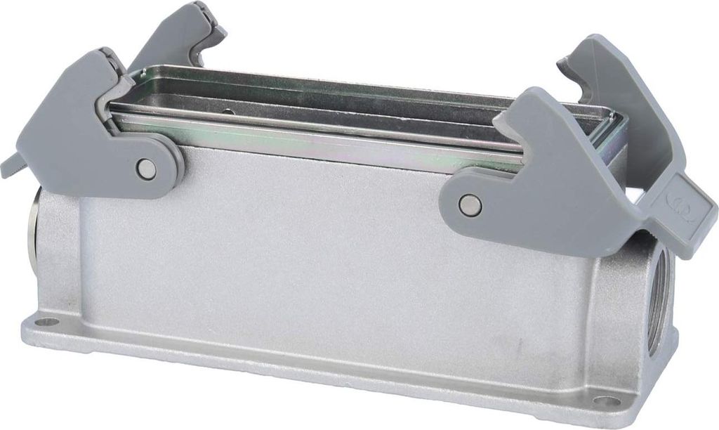 HARTING Han 24B EMV Sockelgehäuse niedrig, 1xM25 seitlicher Kabelabgang, mit 2 Querbügeln EMV-Verschraubung M25