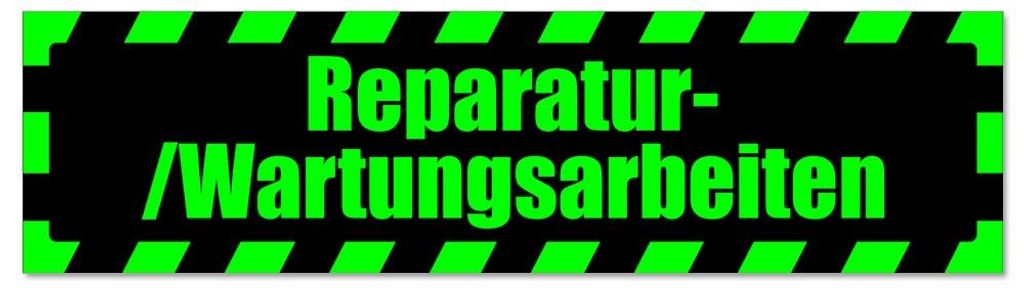 Kiwistar - Autoaufkleber - Grün - Schwarz - 45 x 12 cm - Reparatur Wartung gestreift - Hinweis Aufkleber Sticker für Auto, Kfz, Fahrrad, PKW, LKW