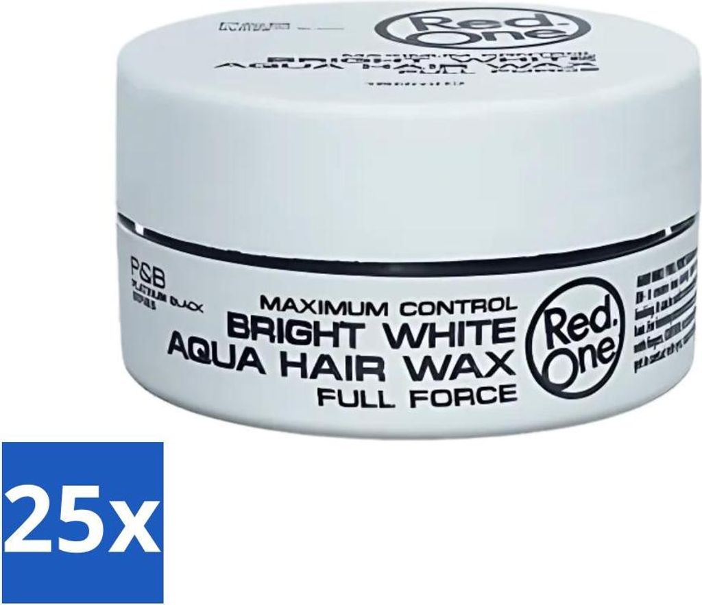 Red One - Haarwachs - Strahlendes Weiß - Maximale Kontrolle - Für extra starke Fixierung - 150 ml - Vorteilspack - 25 Stücke