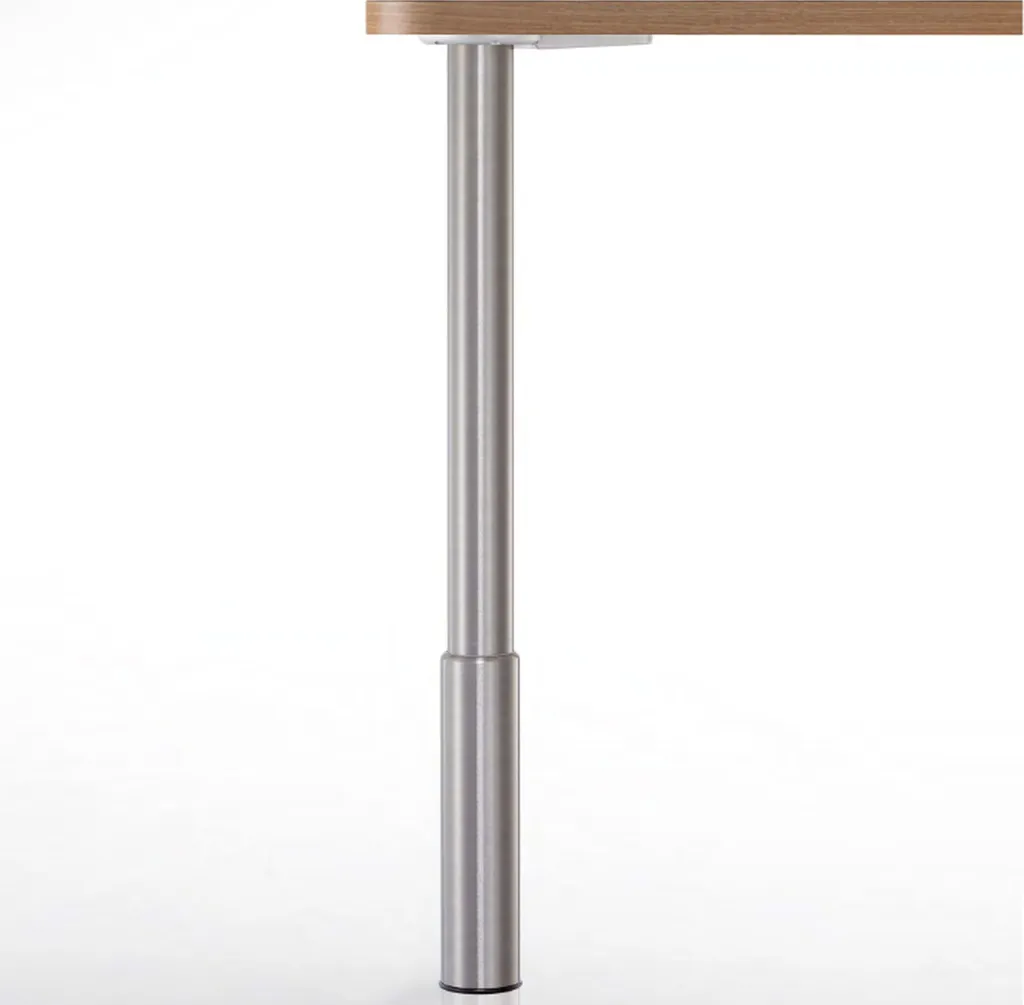 Pied de table Studio aspect inox réglable de 79.5 à 97.5 cm