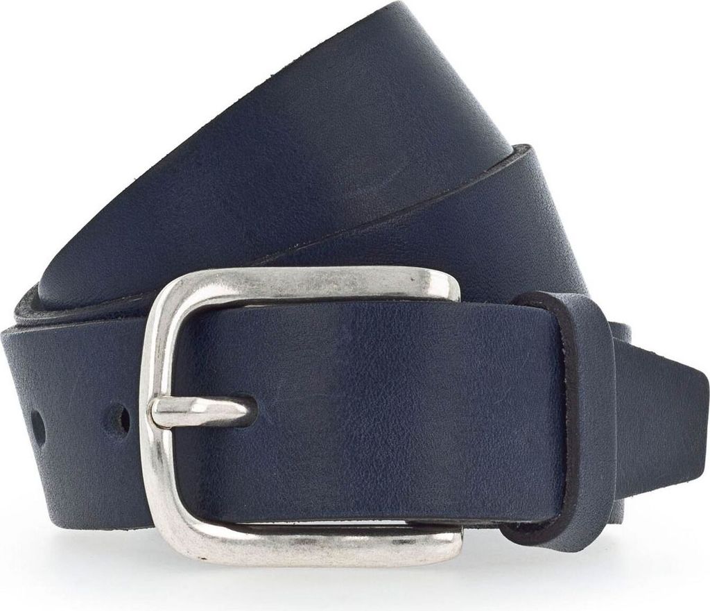 Vanzetti Leder Gürtel 35mm Full Leather Belt W85 Marine blau