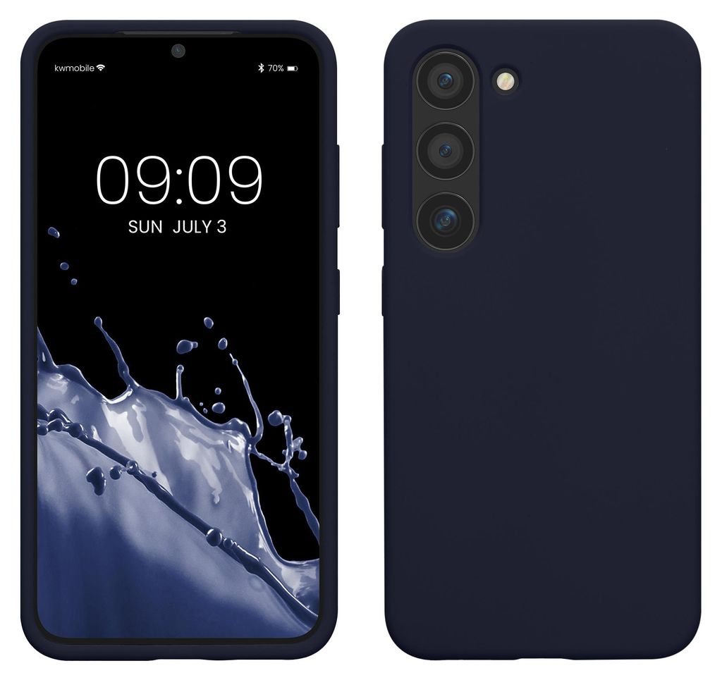 kwmobile Handyhülle für Samsung Galaxy S23 Hülle - Case Silikon - Kabelloses Laden - Schutzhülle Cover in Deep Ocean