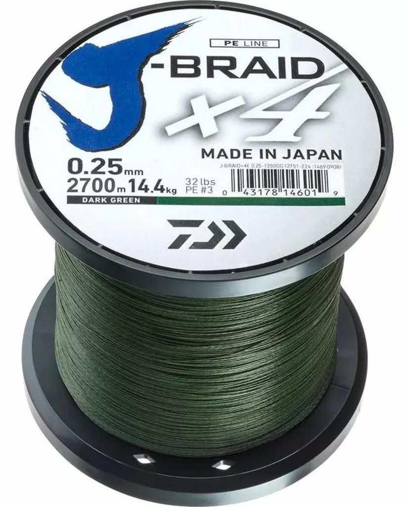 Żyłka Daiwa J-Braid X4 – ciemnozielona, 1 m, 0,10 mm/3,8 kg Zdjęcie produktu 