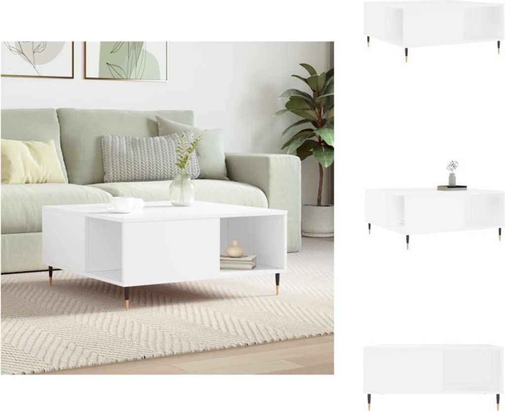 vidaXL Couchtisch Weiß 80x80x36,5 cm Holzwerkstoff - Couchtische