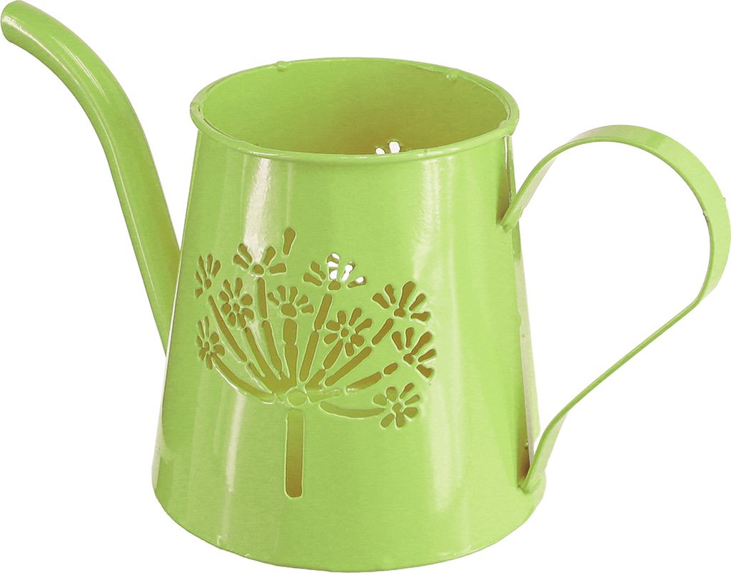 Dekorative Metallkanne mit Blumenmotiv für Tisch- und Gartendeko, 2 Stück