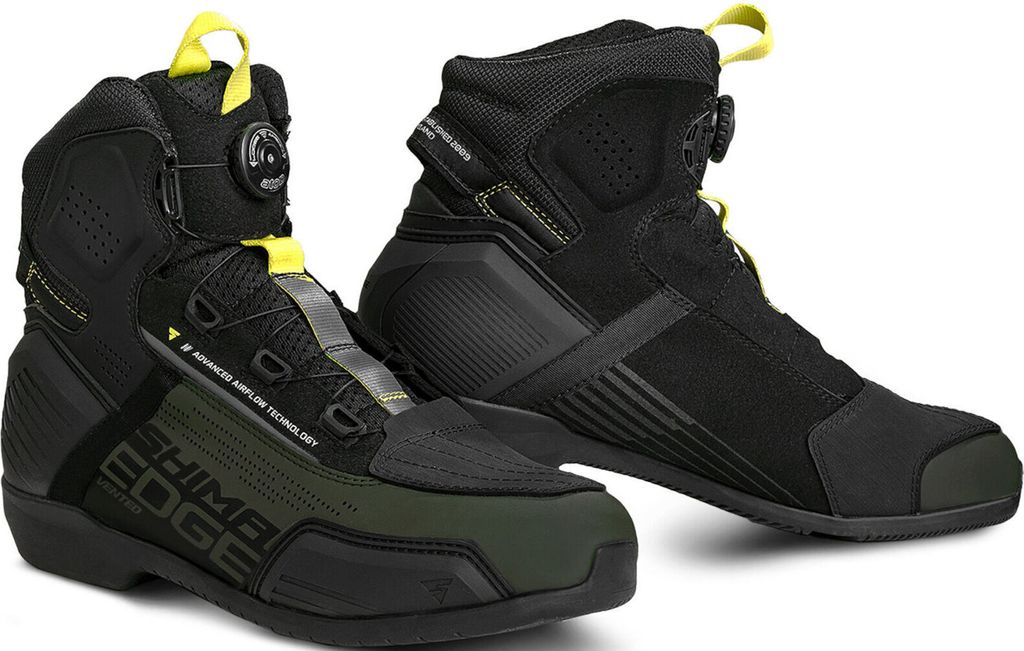 SHIMA Edge Vented Motorrad Schuhe, schwarz/dunkelgrün, 42 Produktbild 