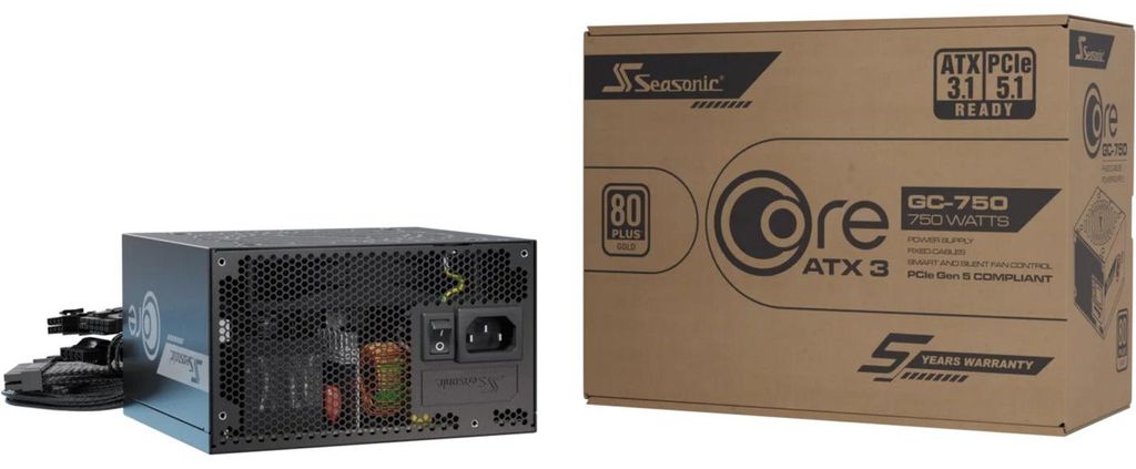750W Seasonic Core GC-750 ATX3.1 80+Gold