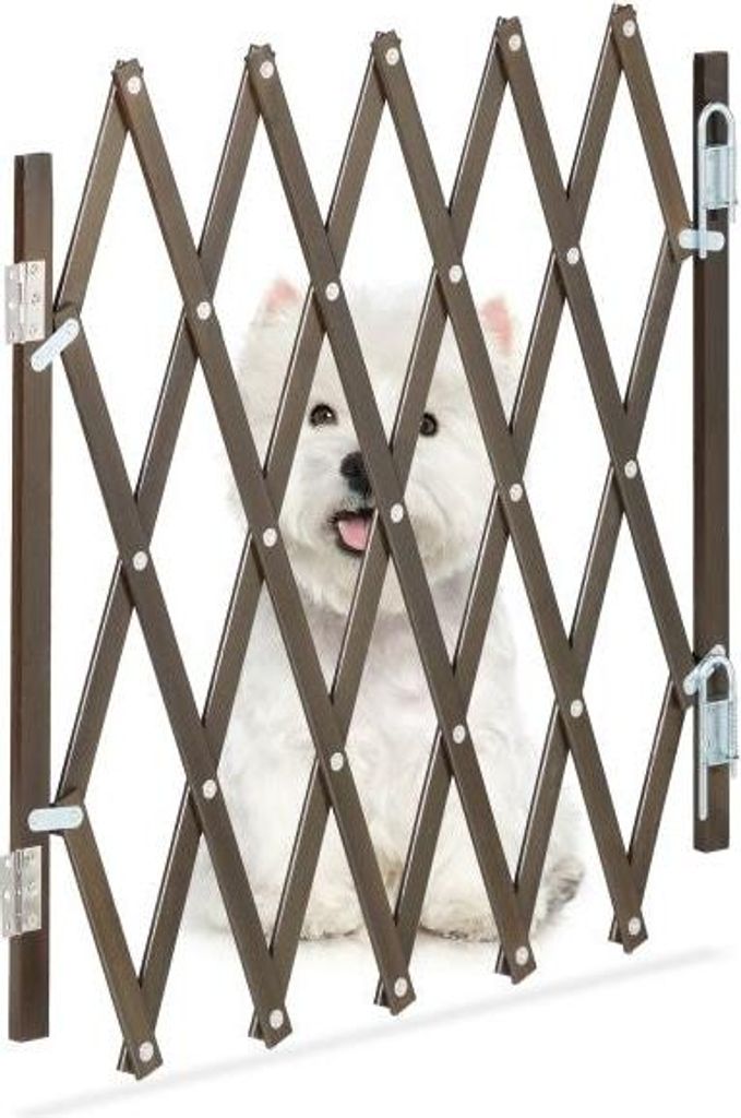Ausziehbare Hundebarriere in Braun