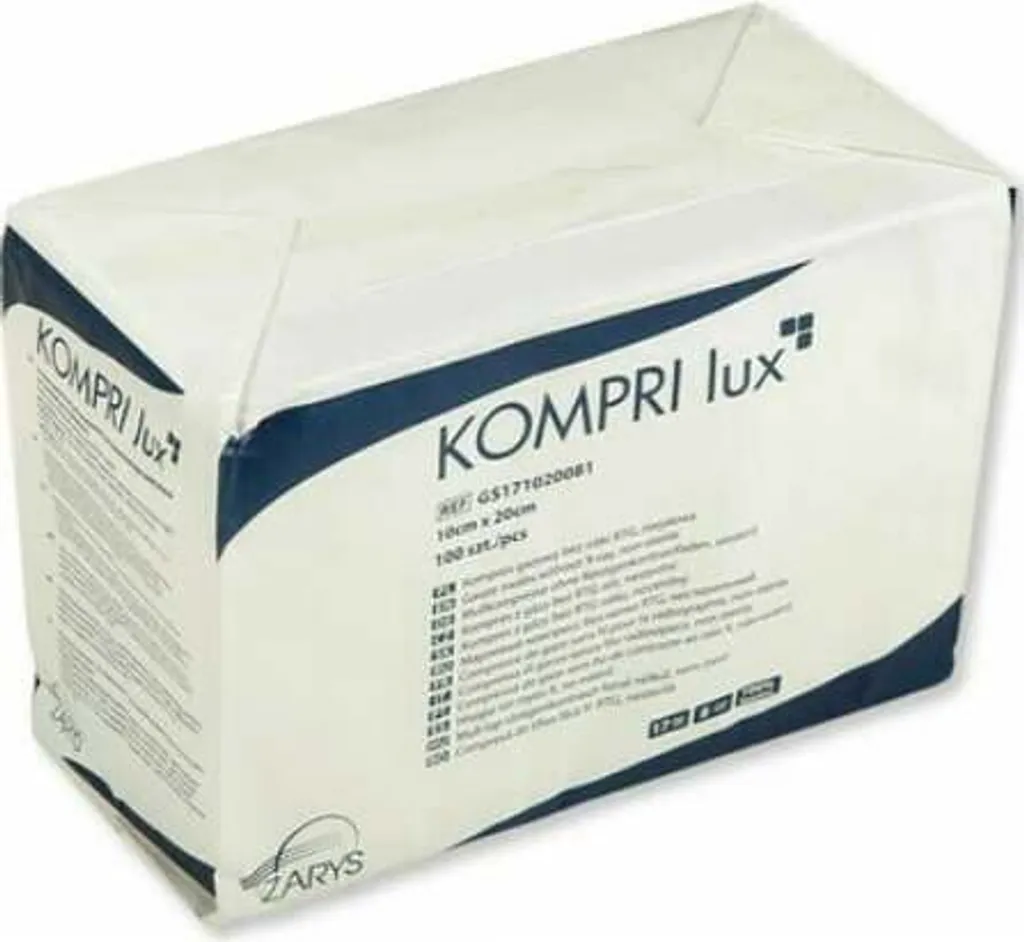 ZARYS KOMPRI LUX-13N 8W Compressione di garza, non sterile, senza filo radiografico, 5x5cm, 100 pz