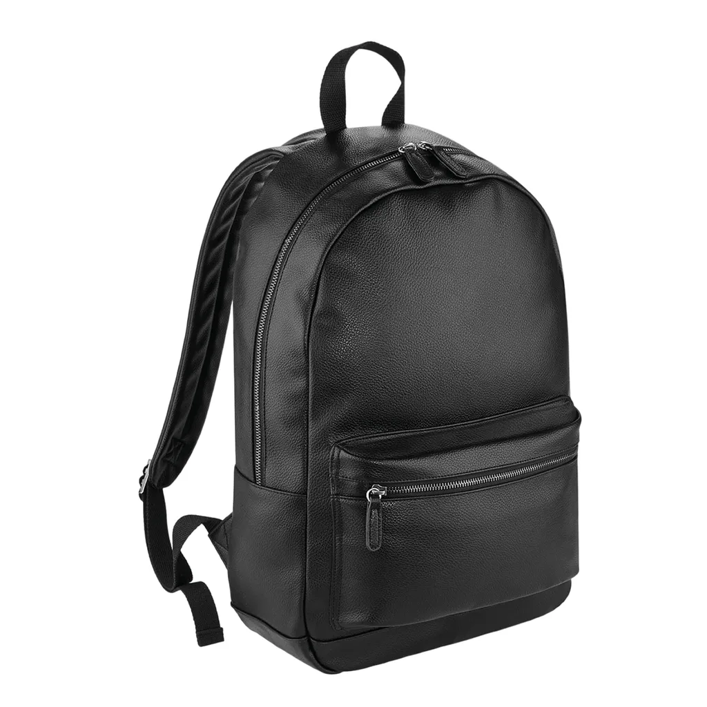 Bagbase Zaino Ecopelle Unisex Nero PC7469 | Look Minimalista Urban