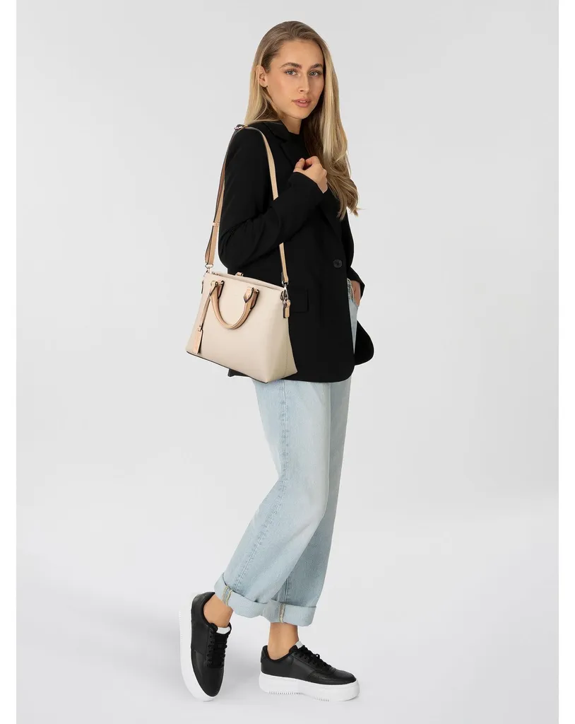 Sac shopping Riviera Picard en cuir grainé beige - Design ergonomique - 7