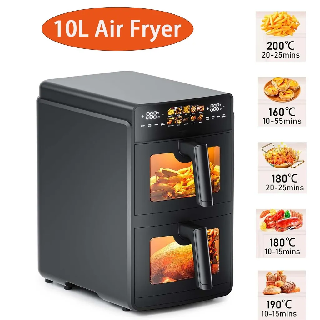 Airfryer grande famille 10L - Friteuse sans huile double compartiment
