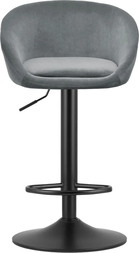 Set 2 Pouf Hocker Velluto Grigio e Metallo Nero - Stile Orientale - 3