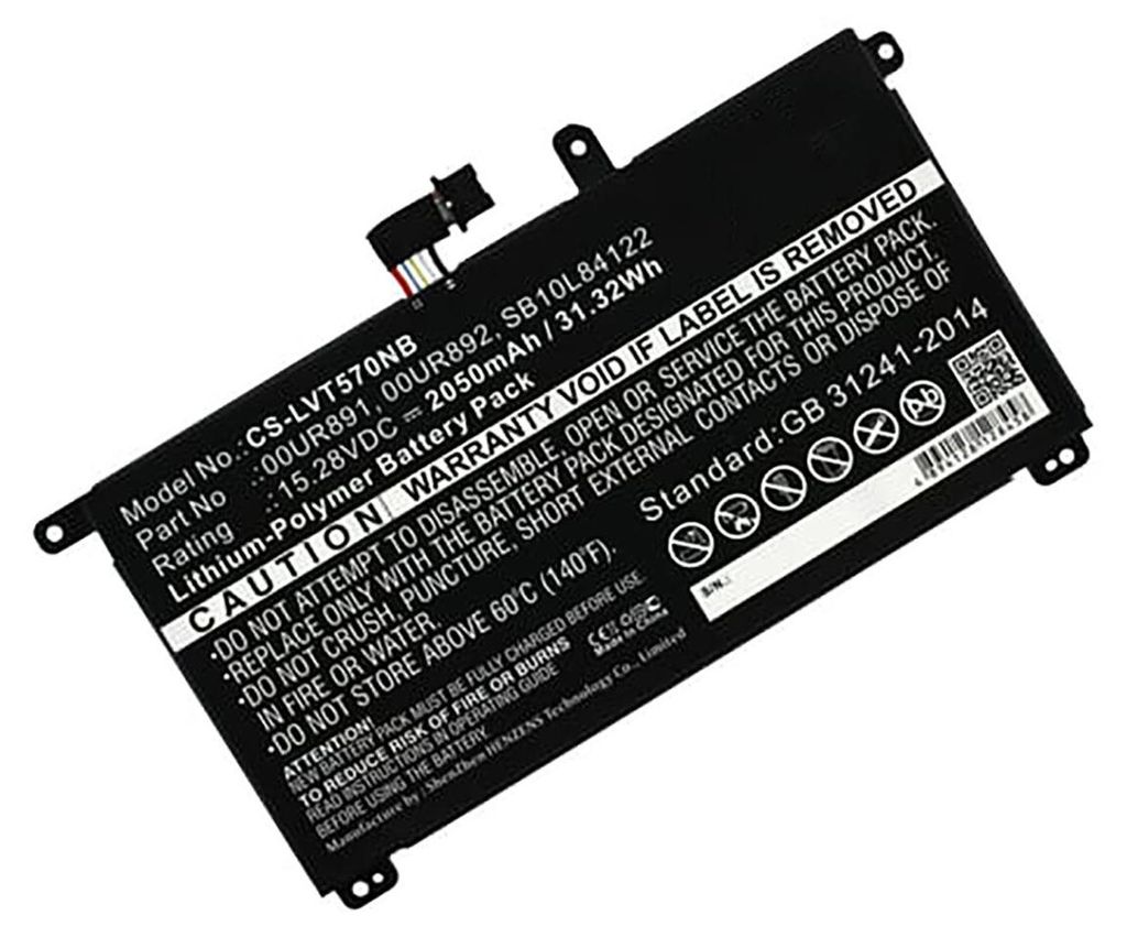 Akku für Lenovo ThinkPad T580 Li-Pol 15,28 Volt 2050 mAh schwarz
