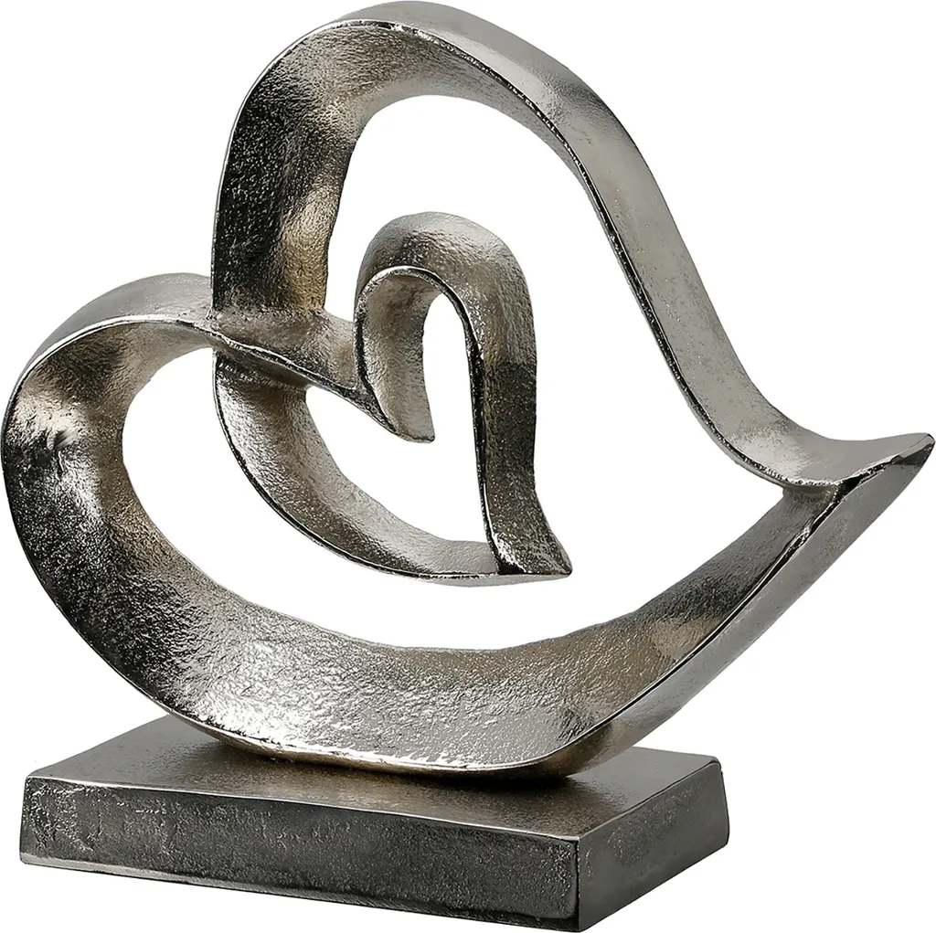 Statue Cœur Argenté Anti-Ternes Gilde pour une Déco Chic et Durable