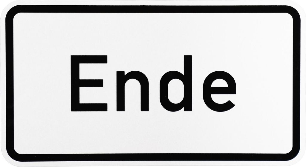 ORIGINAL Verkehrsschild Nr. 1012-31" Ende nach StVO und RAL-Gütebedingungen Verkehrszeichen Schild Zusatzschild Verkehrsschilder Straßenschilder ...