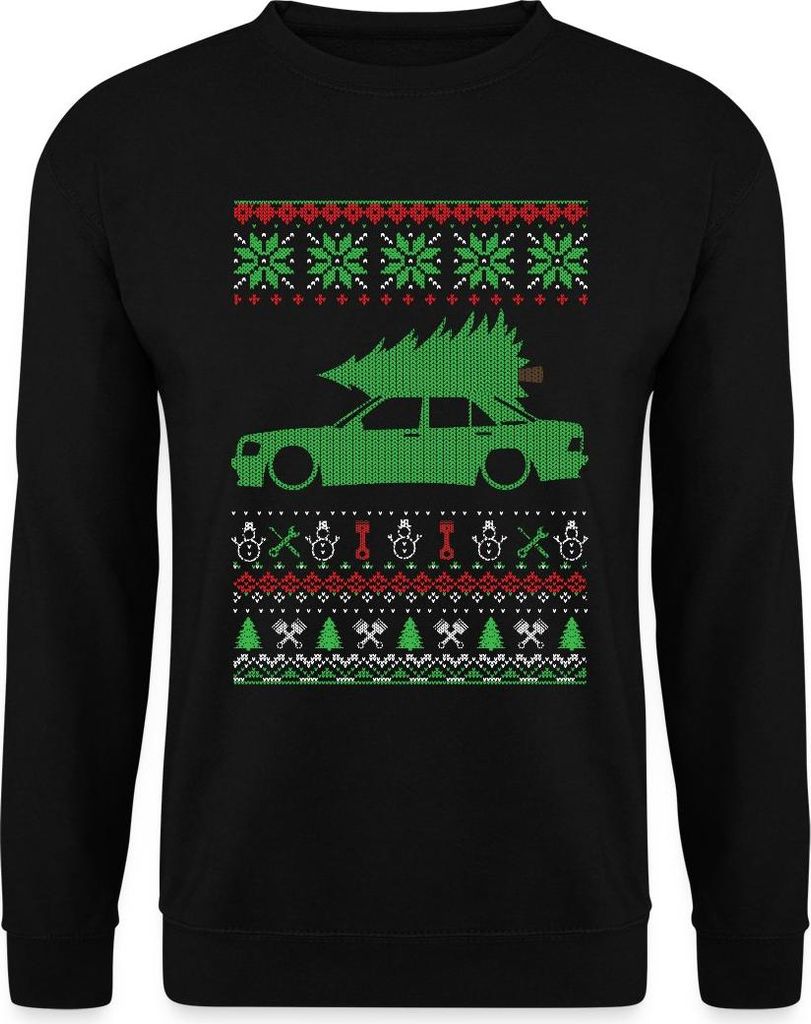 Spreadshirt Weihnachtsbaum Ugly Christmas Sweater Weihnachten Filmzitat Uni Pullover, XL, Schwarz
