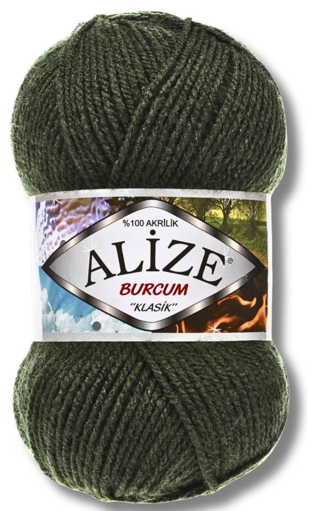 Alize 1x 100g Burcum Klasik Wolle, Uni, Häkeln, Stricken (fürest Green - 29)