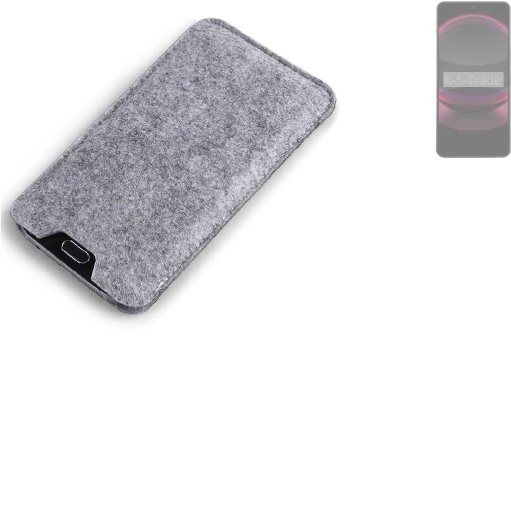 K-S-Trade Filz Handyhülle kompatibel mit Sharp Aquos R8s Pro Schutzhülle Filztasche Filz Tasche Case Sleeve Handy Hülle Filzhülle grau