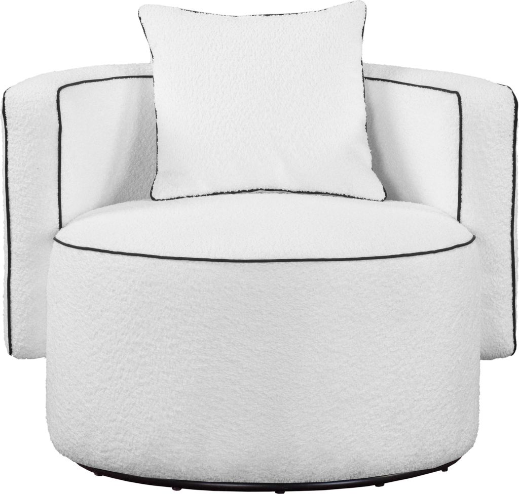 Masseno Polstersessel TAURUS Loungesessel ergonomisch, Bucle-Stoff Weiß