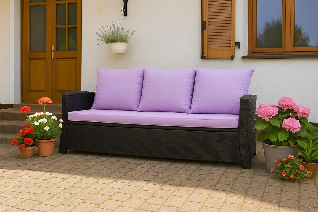 Cuscini Outdoor Viola 112x50x7 | Set Polyrattan 2 Posti Design - 7