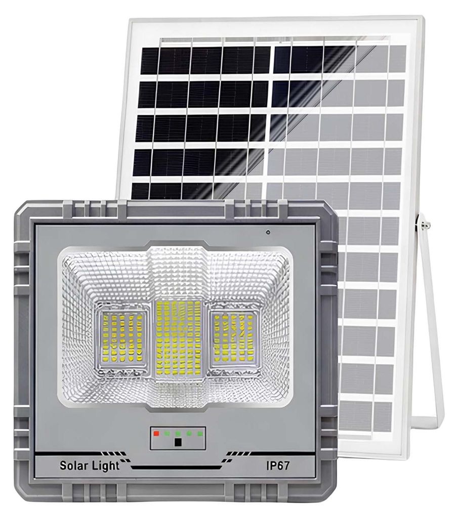 Avizar, LED Solarstrahler 13W IP67 mit 15Ah Akku und 15W Panel, Grau