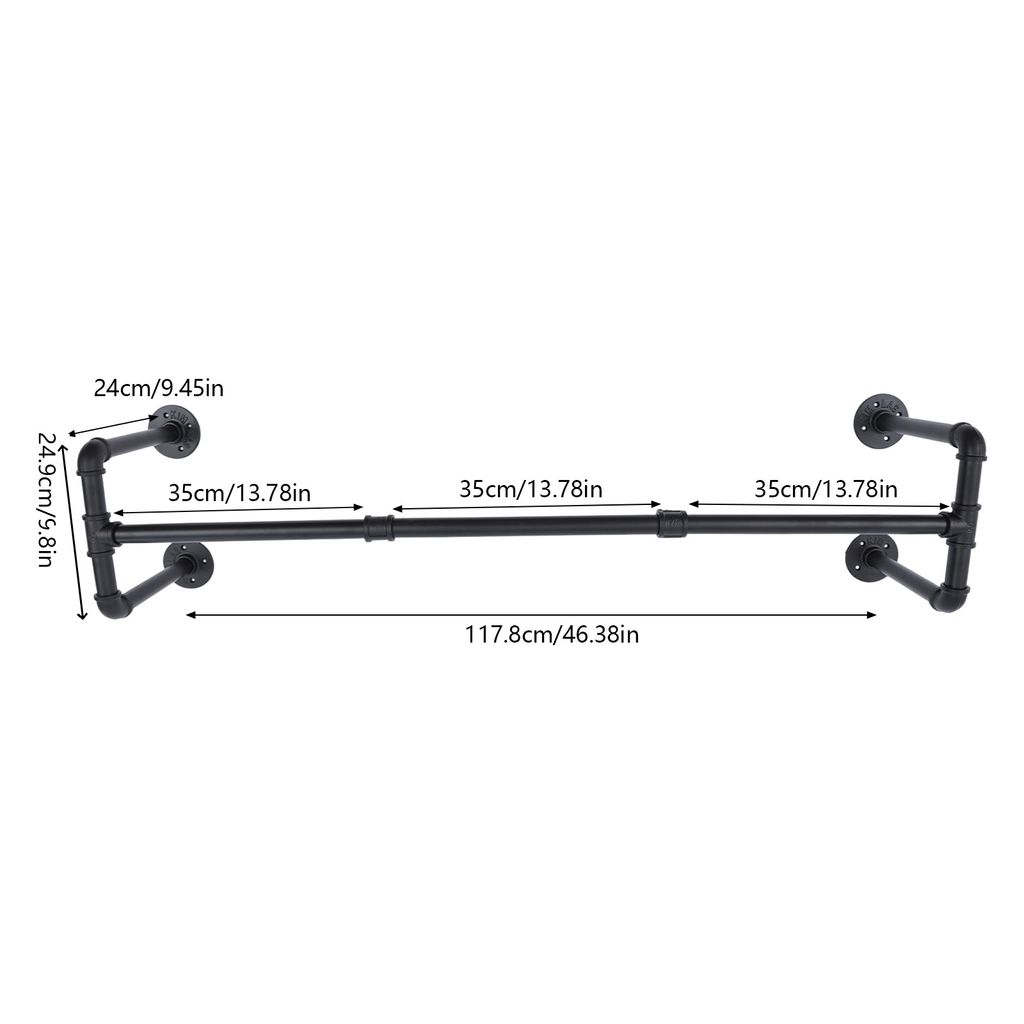 Těžký průmyslový kovový věšák na oděvy z trubek 115 cm do Obrázek produktu 8
