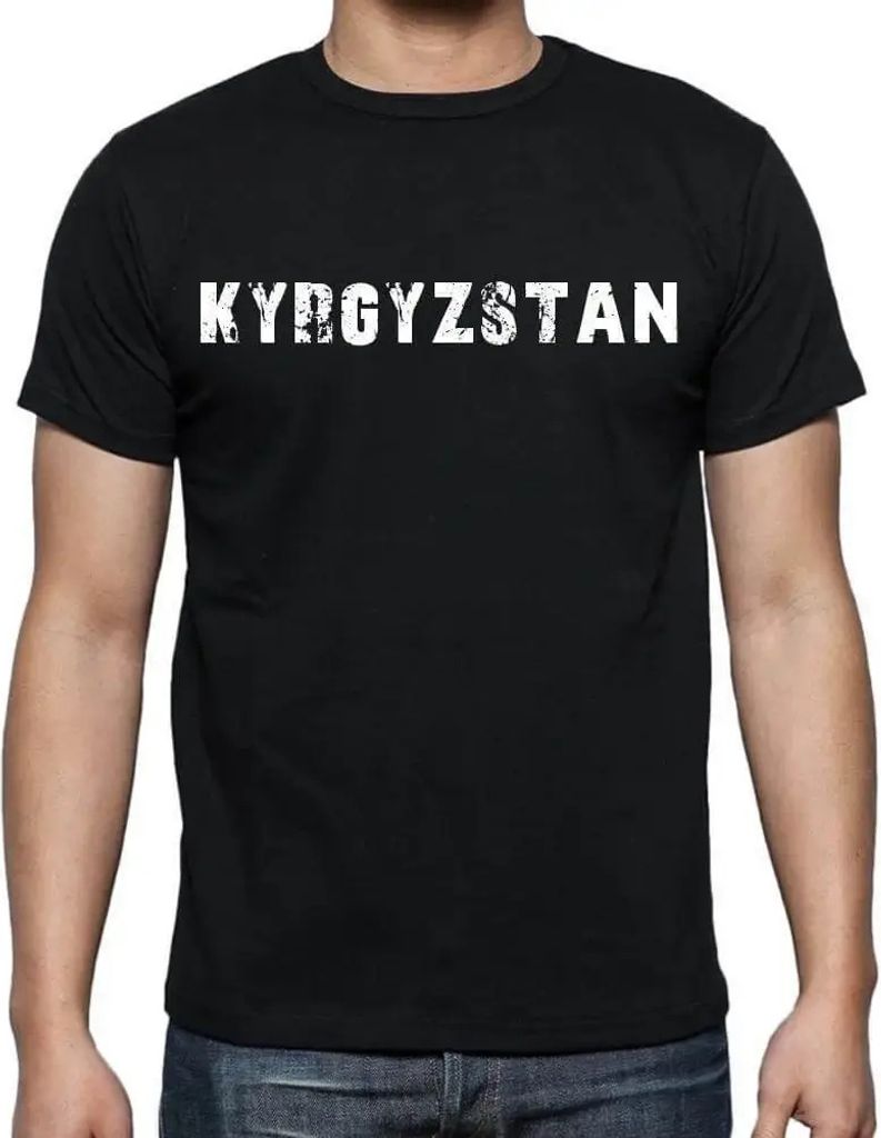 Herren Grafik T-Shirt Kirgisistan – Kyrgyzstan – Öko-Verantwortlich Vintage Jahrgang Kurzarm Lustige Druck Geburtstag Geschenk Mann
