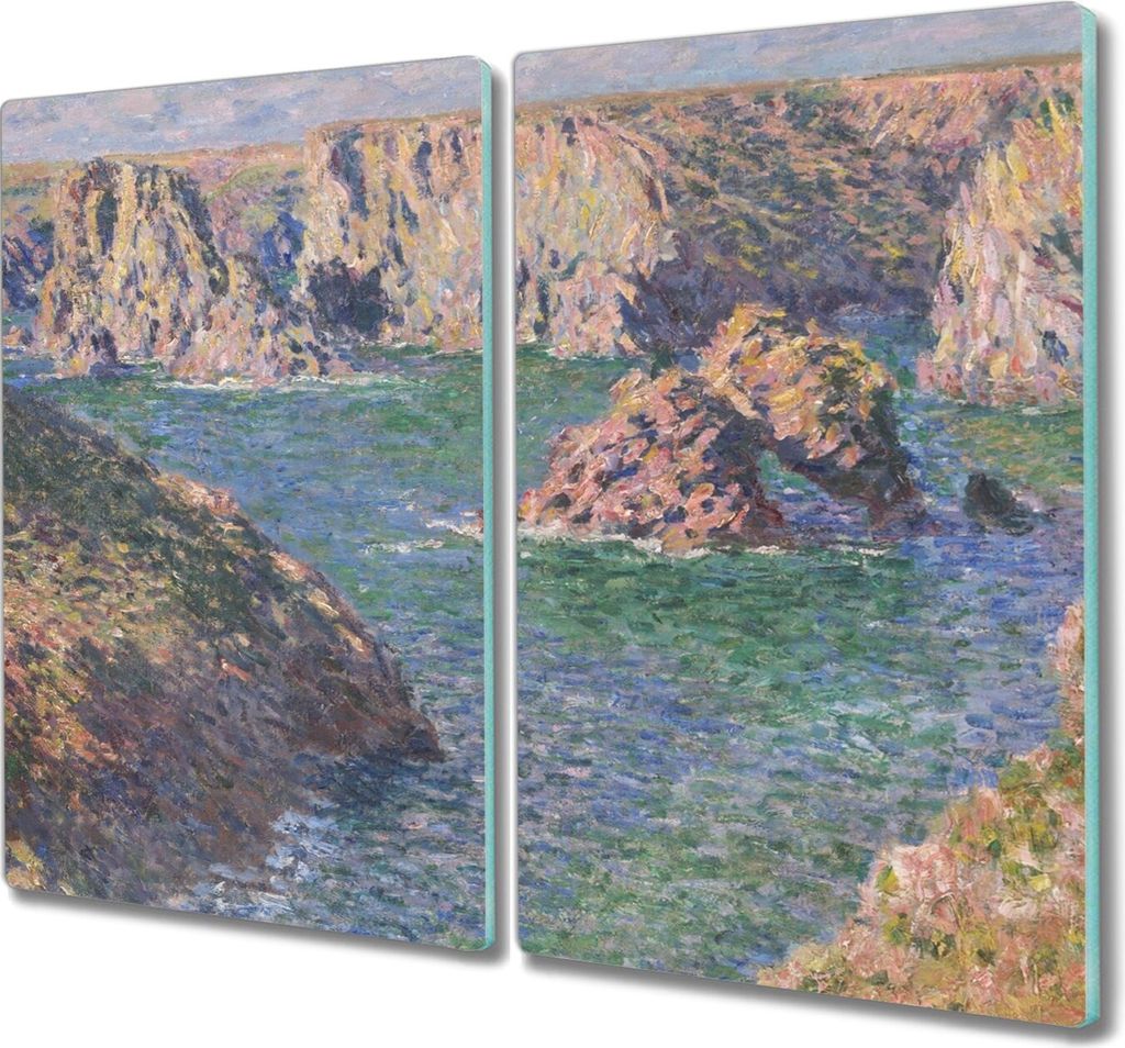 Coloray Küchenbrett Kochplattenabdeckung Hackbrett Schneidebrett Herdabdeckplatte 2x30x52 cm - Belle Harbor Donnant wie Monet