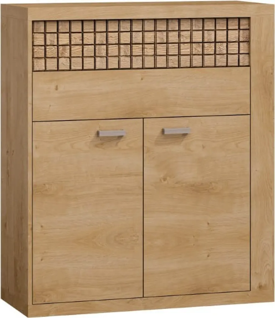 Buffet salon 102 cm chêne : la solution de stockage esthétique et robuste