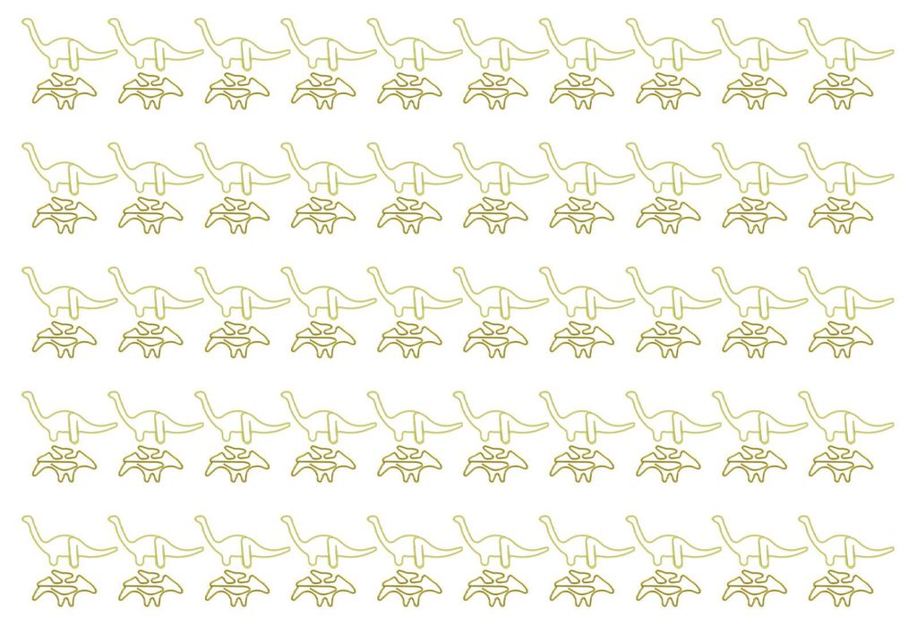 100 Stück geformte Büroklammern, Pterosauria, gelbe Dinosaurier-Form, Metall, tragbar, für das Büro zur Aktenklassifizierung