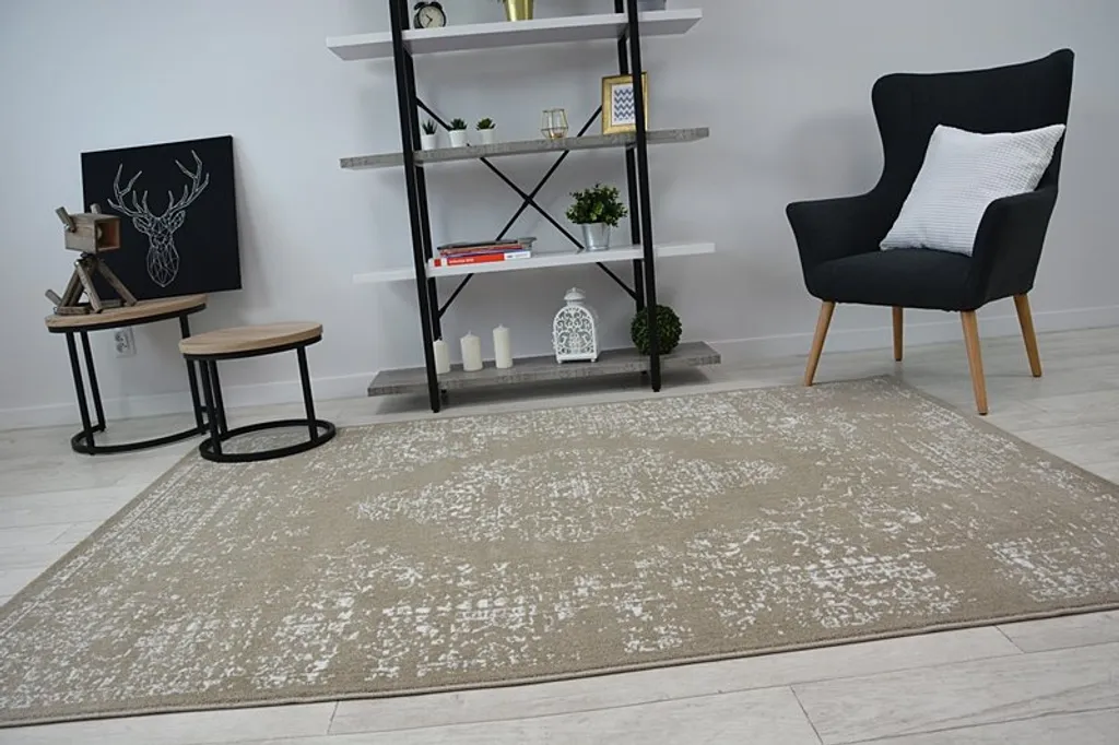 Tapis SENSE Micro beige à effet vintage - Texture douce 80x150 cm