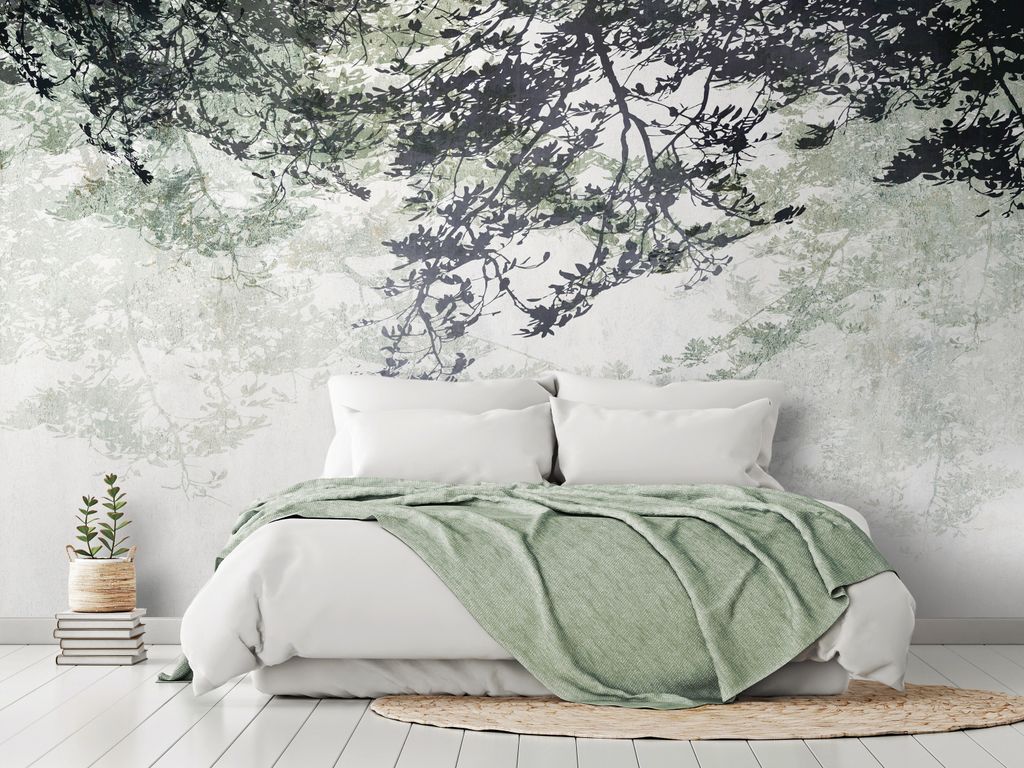Vlies Fototapete Abstrakt 400x280 cm Tapeten Wandtapete XXL Bäume Natur Geäst Blätter Natur Wald b-C-10353-a-a