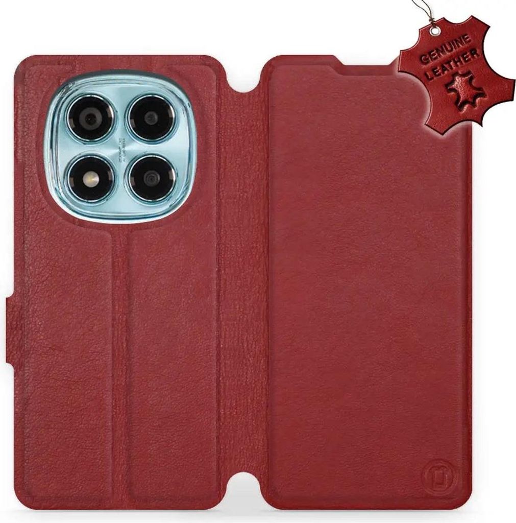 Echtleder Handyhülle für Xiaomi Redmi Note 14 Pro 4G, Mobiwear Leather, Dunkelrot