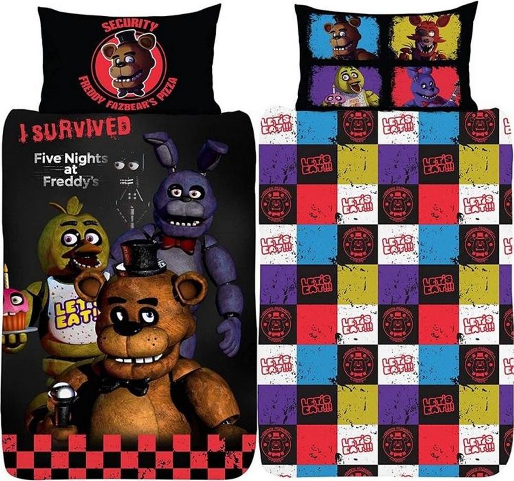 Five Nights At Freddys - Bettwäsche-Set AG874 (Einzelbett) (Schwarz/Rot/Gelb)