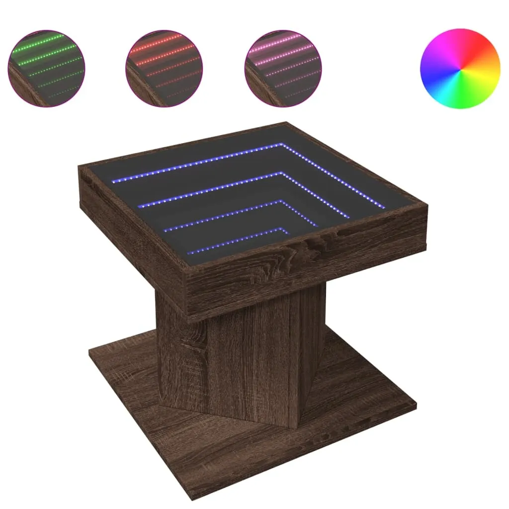 SYFAX Coffee Table LED Rovere Marrone 50x50 - Must-Have Soggiorno