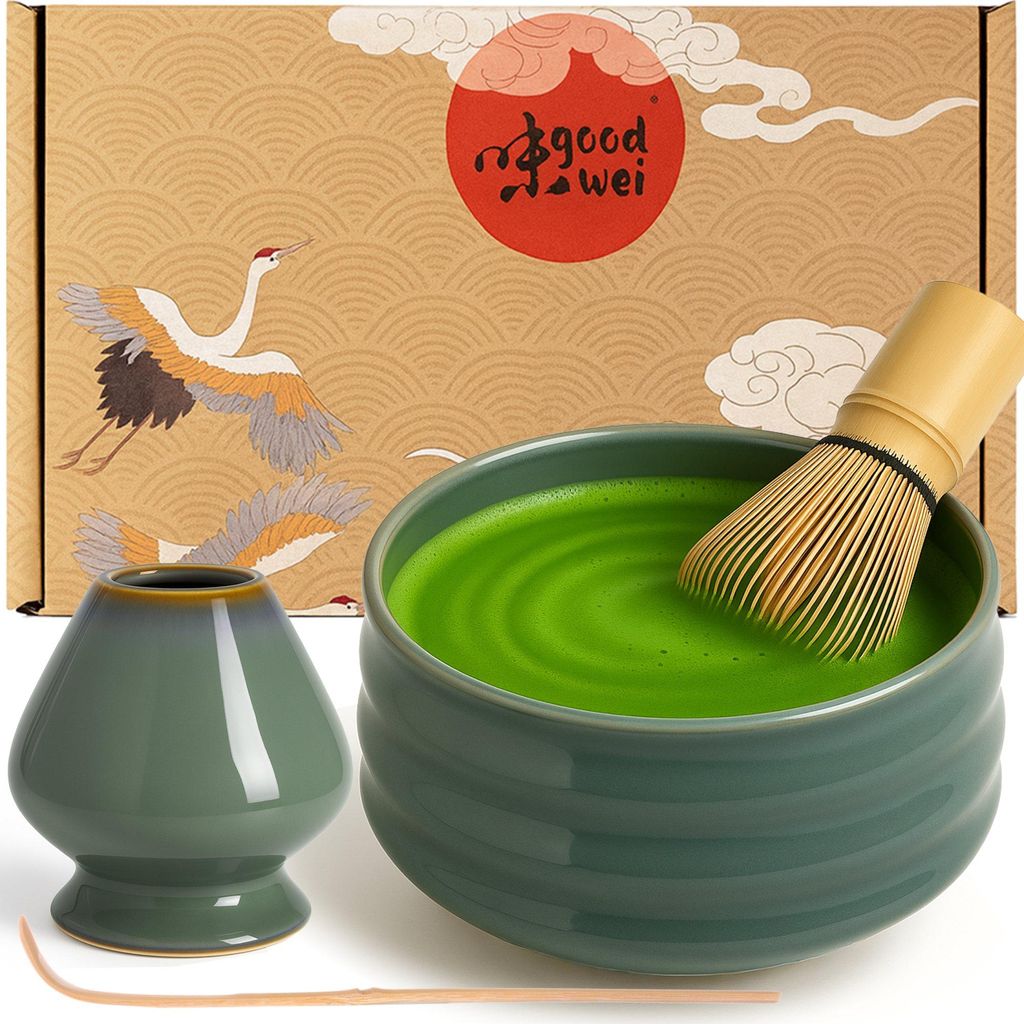 Set Matcha "Menouseki" con ciotola, frusta (120 setole) e Immagine del prodotto 
