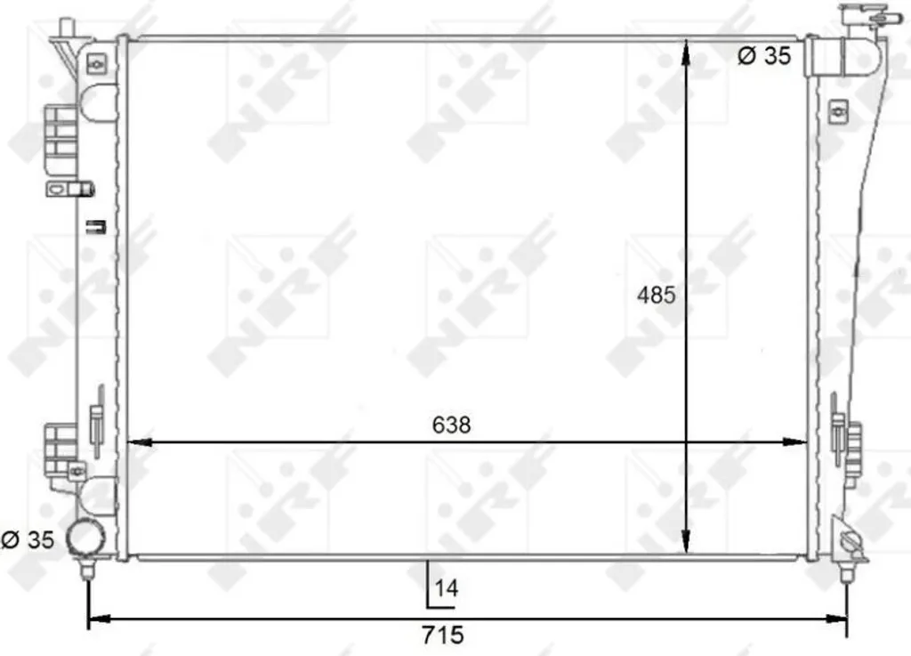 Radiateur NRF 59092 pour Hyundai i40 VF - Qualité OE 253103Z250