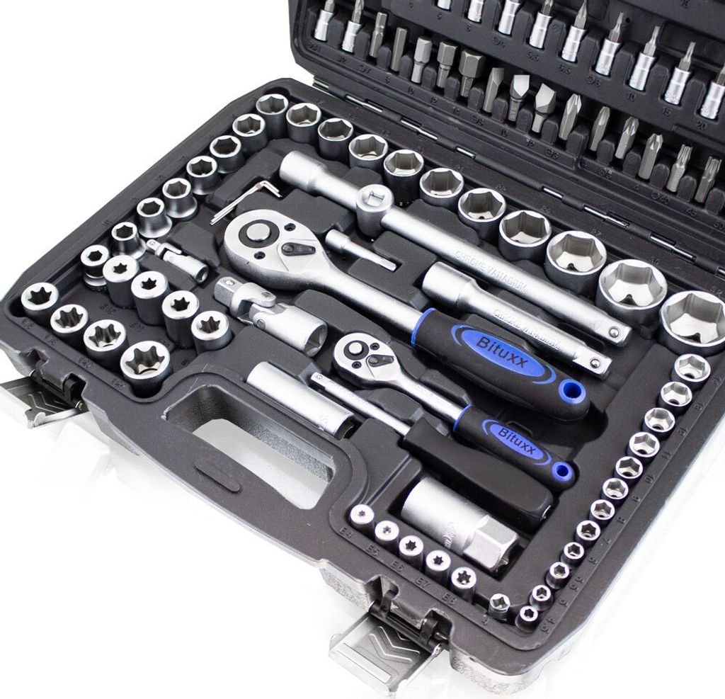 Bituxx Steckschlüsselsatz mit Ratschen 108tlg Schwarz Produktbild 4