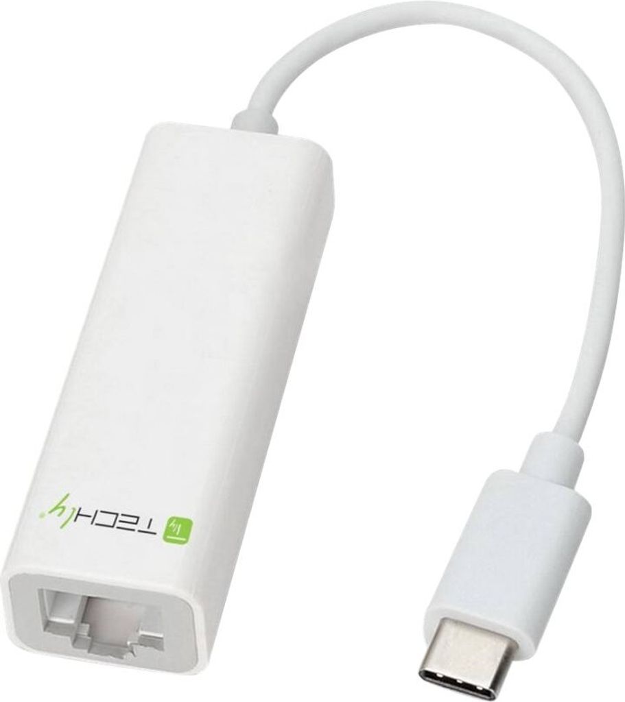 TECHLY USB 3.1 Typ C auf RJ45 Gigabit 10/100/1000 Konverter zum Anschluss eines Laptop oder PC an ein Netzwerk